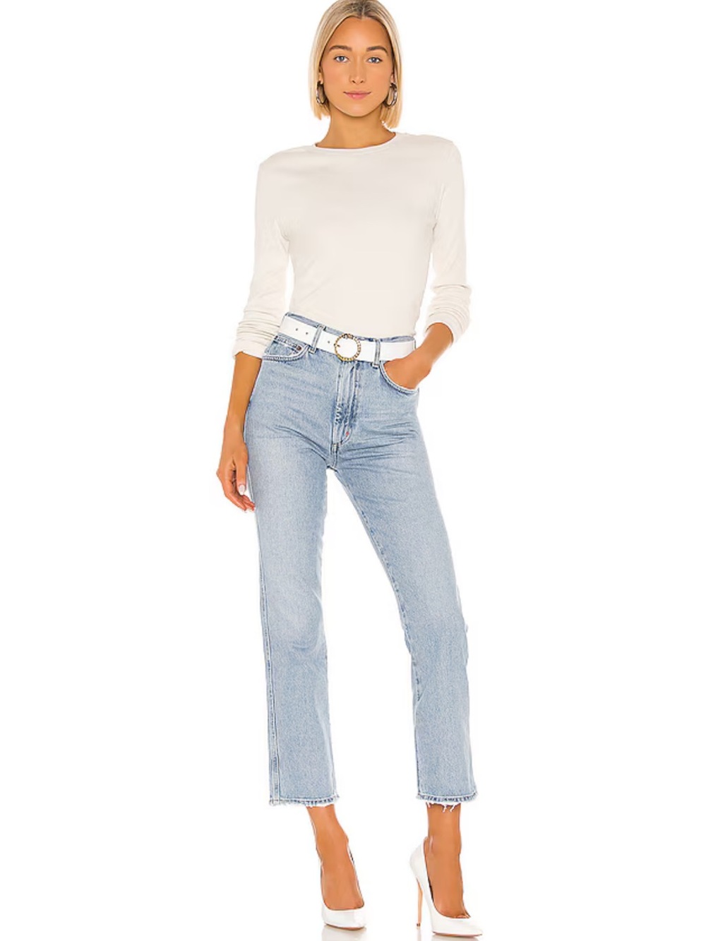 Agolde Pinch Waist High Rise Kick Jeans in Riptide 28